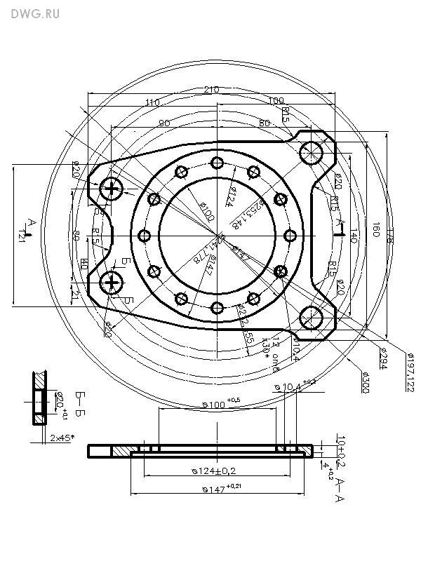 Чертеж диска газ 66