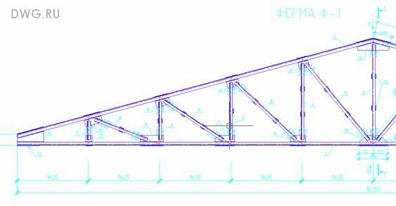 Треугольная ферма из профильной трубы чертеж