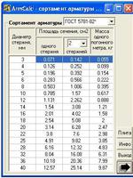 ArmCalc - сортамент арматуры с функциями калькулятора1