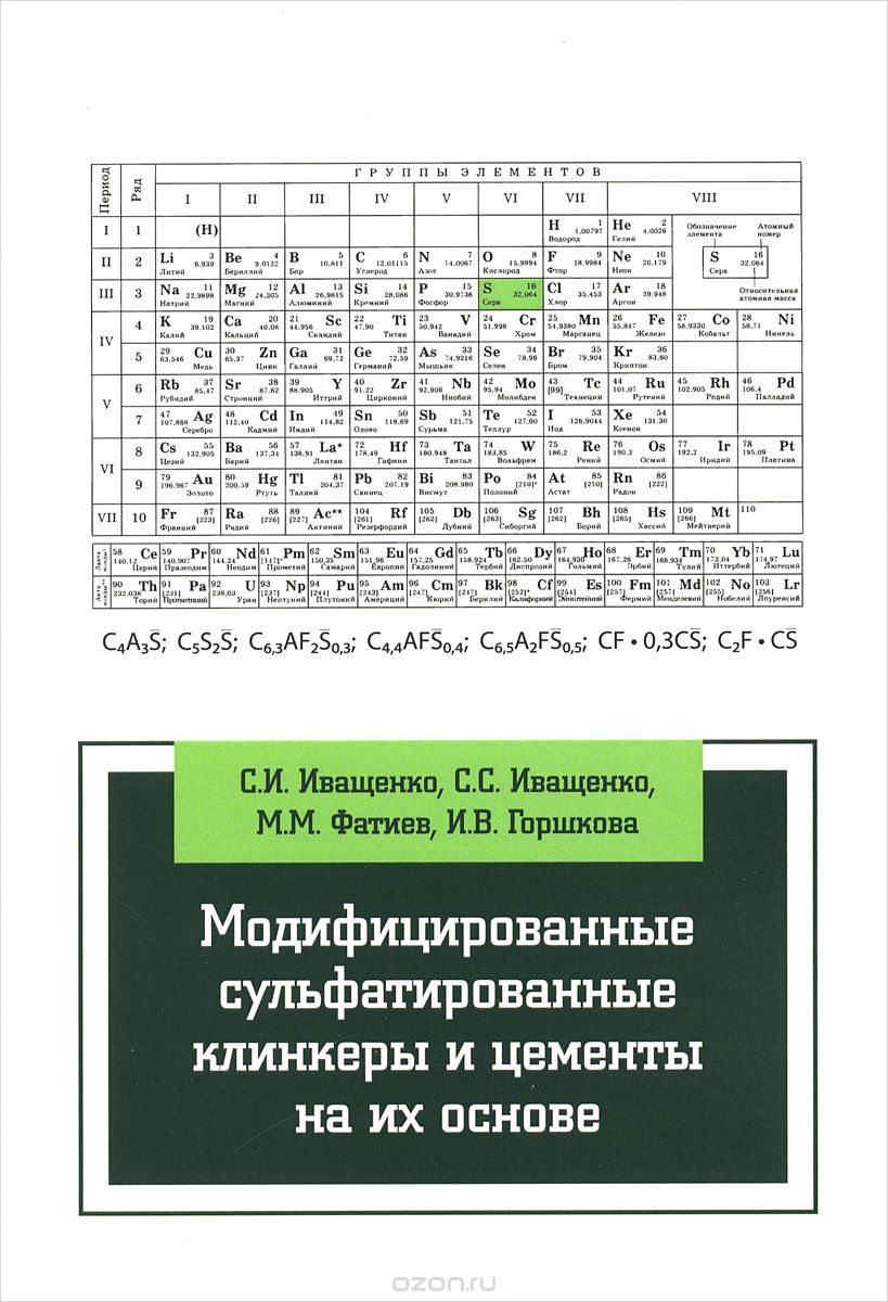 Модифицированные сульфатированные клинкеры и цементы на их основе. Учебное пособие