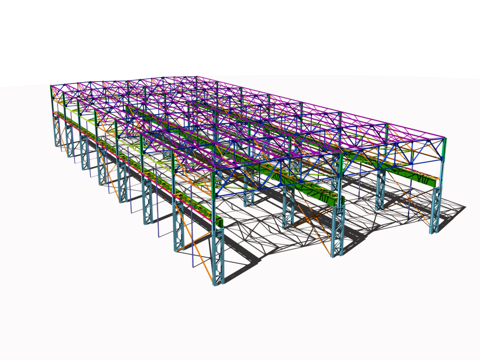 1- Информационная модель конструкции, созданной в Advance Steel